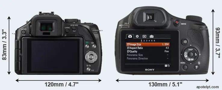 Comparison G5 or HX350 rear