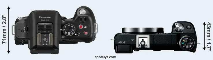 Compare G5 versus NEX-6 top