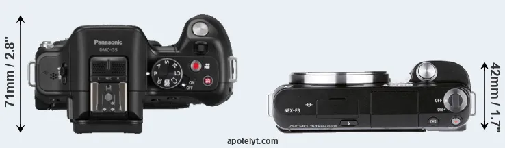 Compare G5 versus NEX-F3 top