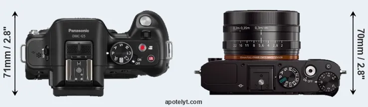 Compare G5 versus RX1 top