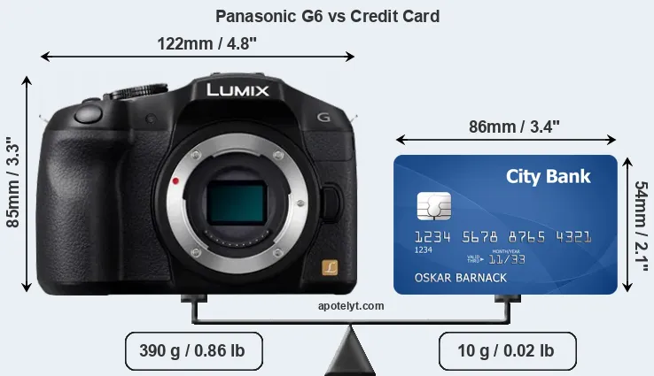 Panasonic G6 vs credit card front