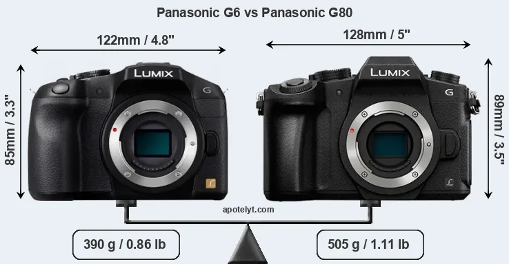 Size Panasonic G6 vs Panasonic G80
