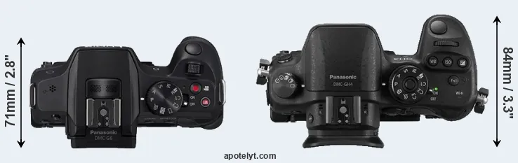 Compare G6 versus GH4 top