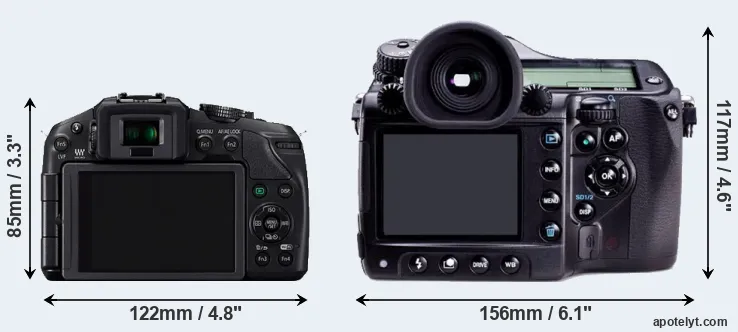 Comparison G6 or 645D rear