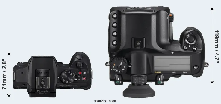 Compare G6 versus 645D top