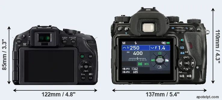 Comparison G6 or K-1 II rear