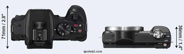 Compare G6 versus A5000 top
