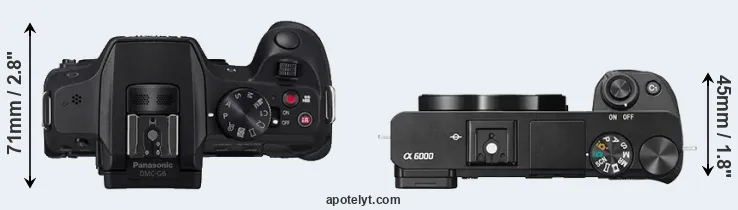 Compare G6 versus A6000 top