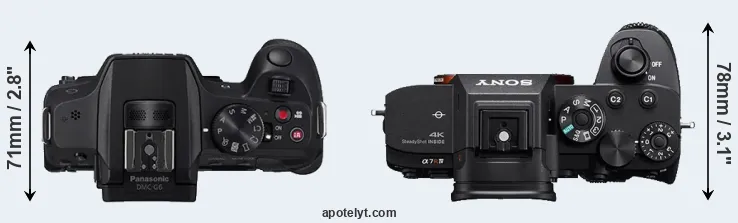 Compare G6 versus A7R IV top