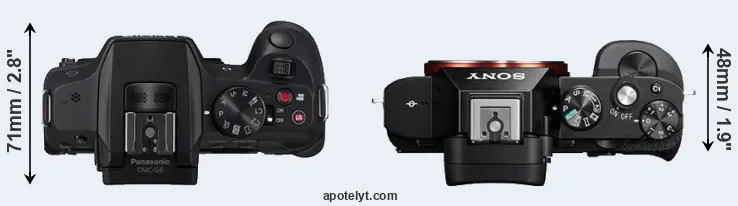 Compare G6 versus A7R top