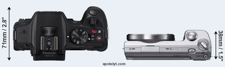 Compare G6 versus NEX-5 top