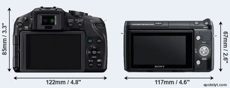 Comparison G6 or NEX-F3 rear