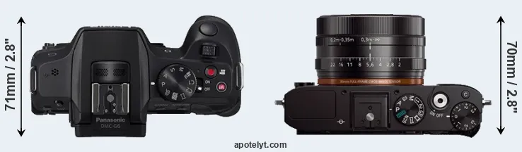 Compare G6 versus RX1 top