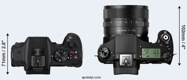 Compare G6 versus RX10 II top