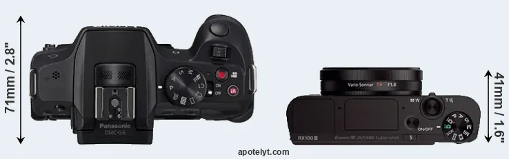 Compare G6 versus RX100 III top
