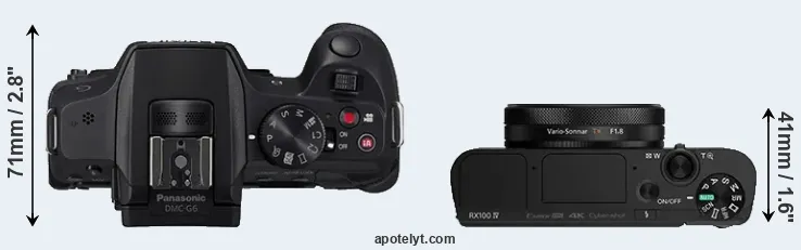 Compare G6 versus RX100 IV top