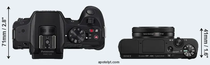 Compare G6 versus RX100 V top