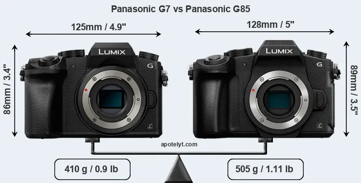 Size Panasonic G7 vs Panasonic G85