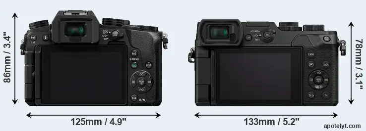 Comparison G7 or GX8 rear