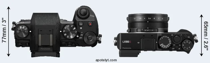 Compare G7 versus LX100 II top