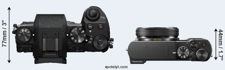 Compare G7 versus TZ100 top