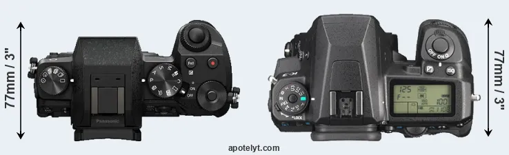 Compare G7 versus K-3 top