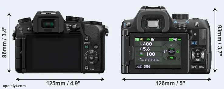 Comparison G7 or K-70 rear