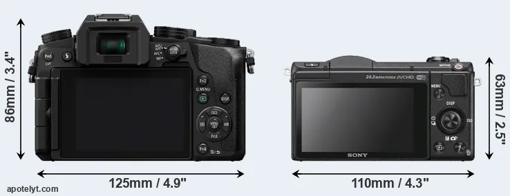 Comparison G7 or A5100 rear