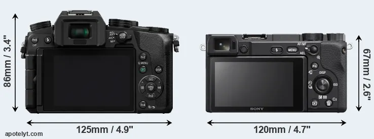 Comparison G7 or A6400 rear
