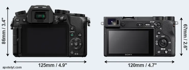 Comparison G7 or A6500 rear
