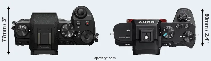 Compare G7 versus A7R II top