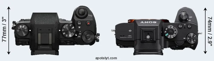 Compare G7 versus A7R III top