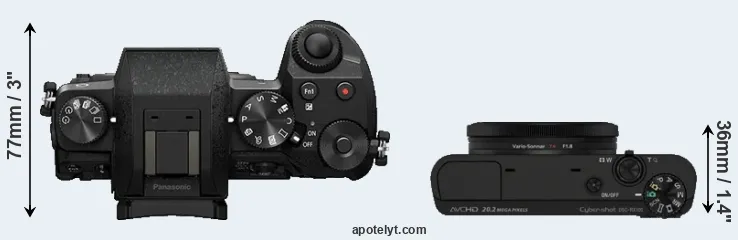 Compare G7 versus RX100 top