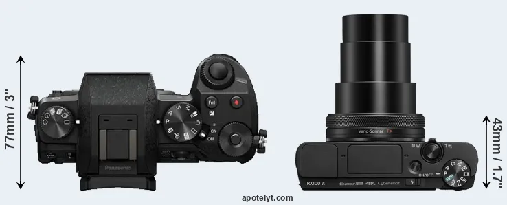 Compare G7 versus RX100 VI top