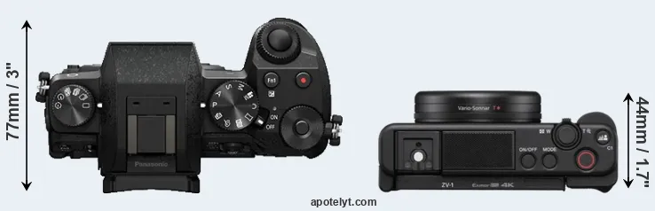 Compare G7 versus ZV-1 top