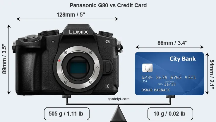 Panasonic G80 vs credit card front