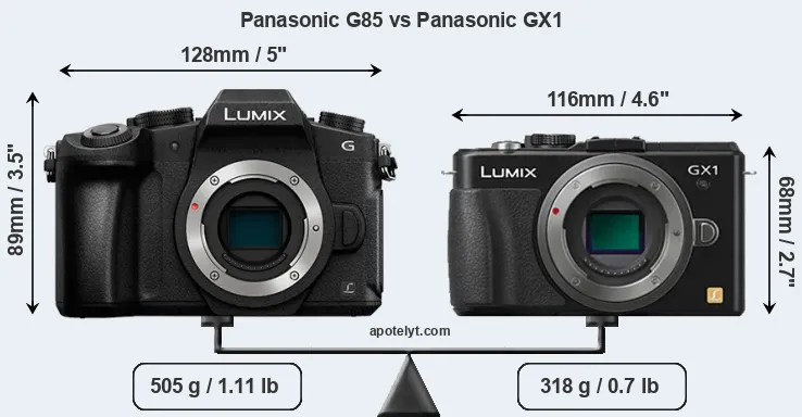 Size Panasonic G85 vs Panasonic GX1