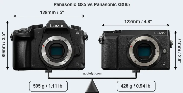 Size Panasonic G85 vs Panasonic GX85