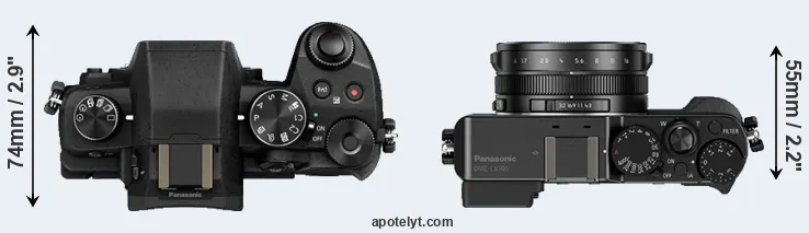 Compare G85 versus LX100 top