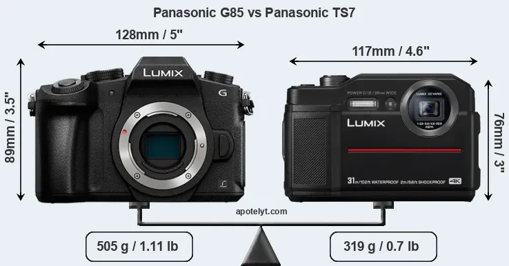 Size Panasonic G85 vs Panasonic TS7