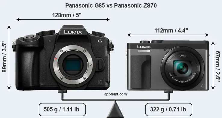 Size Panasonic G85 vs Panasonic ZS70