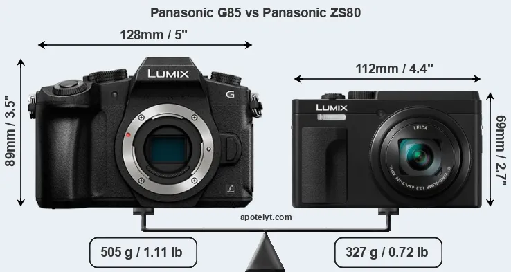 Size Panasonic G85 vs Panasonic ZS80
