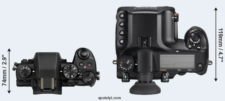 Compare G85 versus 645D top