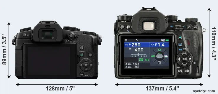 Comparison G85 or K-1 II rear