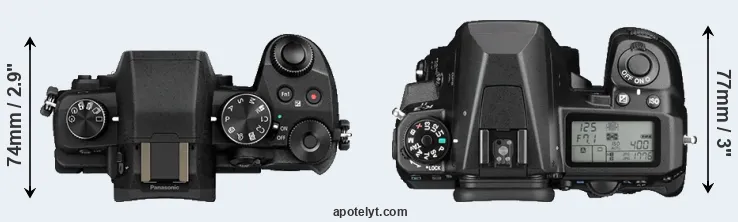 Compare G85 versus K-3 II top