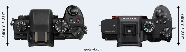 Compare G85 versus A7R III top