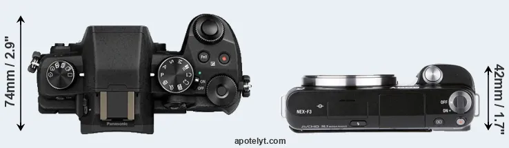 Compare G85 versus NEX-F3 top