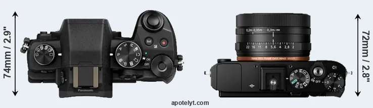 Compare G85 versus RX1R II top