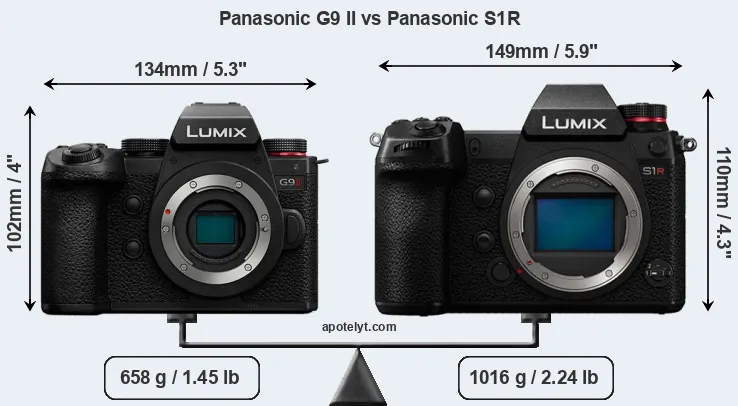 Size Panasonic G9 II vs Panasonic S1R