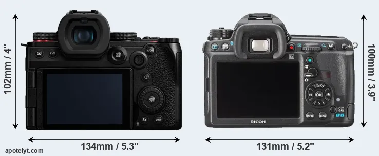 Comparison G9 II or K-3 rear